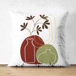 - RealHomes Çift Tarafı Dijital Baskılı Süet Yastık Kırlent Kılıfı - Realhomes Vazo Temalı Soyut Dijital Baskılı Süet Yastık Kırlent Kılıfı Realhomes