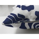 Beyaz Zeminli Lacivert Gül Tasarımlı Modern Süet Yastık Kırlent Kılıfı Realhomes