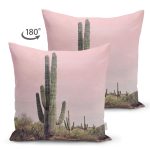- RealHomes Çift Tarafı Dijital Baskılı Süet Yastık Kırlent Kılıfı - Realhomes  Retro Kaktüs Resimli Dijital Baskılı Modern Süet Yastık Kırlent Kılıfı Realhomes