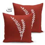 - RealHomes Çift Tarafı Dijital Baskılı Süet Yastık Kırlent Kılıfı - Realhomes  Bordo Zemin Beyaz Çiçekli Süet Yastık Kırlent Kılıfı Realhomes