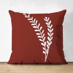 - RealHomes Çift Tarafı Dijital Baskılı Süet Yastık Kırlent Kılıfı - Realhomes  Bordo Zemin Beyaz Çiçekli Süet Yastık Kırlent Kılıfı Realhomes