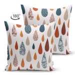 - RealHomes Çift Tarafı Dijital Baskılı Süet Yastık Kırlent Kılıfı - Realhomes  Soft Renkli Damla Desenli Dekoratif Süet Yastık Kırlent Kılıfı Realhomes