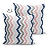 - RealHomes Çift Tarafı Dijital Baskılı Süet Yastık Kırlent Kılıfı - Realhomes  Renkli Zigzag Motifli Özel Tasarım Dekoratif Süet Yastık Kırlent Kılıfı Realhomes