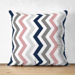 - RealHomes Çift Tarafı Dijital Baskılı Süet Yastık Kırlent Kılıfı - Realhomes  Renkli Zigzag Motifli Özel Tasarım Dekoratif Süet Yastık Kırlent Kılıfı Realhomes