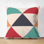 - RealHomes Çift Tarafı Dijital Baskılı Süet Yastık Kırlent Kılıfı - Realhomes  Renkli Geometrik Üçgen Motifli Dijital Baskılı Süet Yastık Kırlent Kılıfı Realhomes