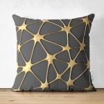 - RealHomes Çift Tarafı Dijital Baskılı Süet Yastık Kırlent Kılıfı - Realhomes  Gold Detaylı Dijital Baskılı Özel Tasarım Dekoratif Süet Yastık Kırlent Kılıfı Realhomes
