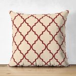 - RealHomes Çift Tarafı Dijital Baskılı Süet Yastık Kırlent Kılıfı - Realhomes  Krem Zemin Kahve Ogea Motifli Dekoratif Süet Yastık Kırlent Kılıfı Realhomes