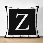 - RealHomes Çift Tarafı Dijital Baskılı Süet Yastık Kırlent Kılıfı - Realhomes Siyah Zemin Beyaz Çerçeveli Z Harfi Dijital Baskılı Süet Yastık Kırlent Kılıfı Realhomes