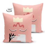 - RealHomes Çift Tarafı Dijital Baskılı Süet Yastık Kırlent Kılıfı - Realhomes Pembe Zemin Onedraw Temalı Dekoratif Süet Yastık Kırlent Kılıfı Realhomes