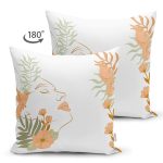 - RealHomes Çift Tarafı Dijital Baskılı Süet Yastık Kırlent Kılıfı - Realhomes  Çiçek Sarkıları Kadın Sureti Modern Süet Yastık Kırlent Kılıfı Realhomes