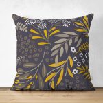 - RealHomes Çift Tarafı Dijital Baskılı Süet Yastık Kırlent Kılıfı - Realhomes  Koyu Zeminli Tropik Yaprak Motifli Dekoratif Süet Yastık Kırlent Kılıfı Realhomes