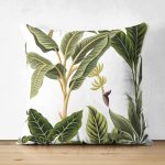- RealHomes Çift Tarafı Dijital Baskılı Süet Yastık Kırlent Kılıfı - Realhomes  Yeşil Tropik Yaprak Motifli Modern Süet Yastık Kırlent Kılıfı Realhomes