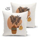 - RealHomes Çift Tarafı Dijital Baskılı Süet Yastık Kırlent Kılıfı - Realhomes Onedraw Vazo Temalı Özel Tasarım Modern Süet Yastık Kırlent Kılıfı Realhomes