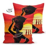 - RealHomes Çift Tarafı Dijital Baskılı Süet Yastık Kırlent Kılıfı - Realhomes Etnik Siyahi Kadın Temalı Dijital Baskılı Süet Yastık Kırlent Kılıfı Realhomes