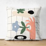 - RealHomes Çift Tarafı Dijital Baskılı Süet Yastık Kırlent Kılıfı - Realhomes Onedraw Krem Tasarımlı Süet Yastık Kırlent Kılıfı Realhomes