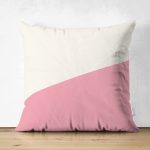 - RealHomes Çift Tarafı Dijital Baskılı Süet Yastık Kırlent Kılıfı - Realhomes Krem & Pembe Düz Renkli Dijital Baskılı Dekoratif Süet Yastık Kırlent Kılıfı Realhomes