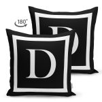 - RealHomes Çift Tarafı Dijital Baskılı Süet Yastık Kırlent Kılıfı - Realhomes Siyah Zemin Beyaz Çerçeveli D Harfi Dijital Baskılı Süet Yastık Kırlent Kılıfı Realhomes