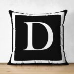 - RealHomes Çift Tarafı Dijital Baskılı Süet Yastık Kırlent Kılıfı - Realhomes Siyah Zemin Beyaz Çerçeveli D Harfi Dijital Baskılı Süet Yastık Kırlent Kılıfı Realhomes