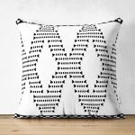 - RealHomes Çift Tarafı Dijital Baskılı Süet Yastık Kırlent Kılıfı - Realhomes Siyah Beyaz İskandinav Motifli Dijital Baskılı Modern Süet Yastık Kılıfı Realhomes