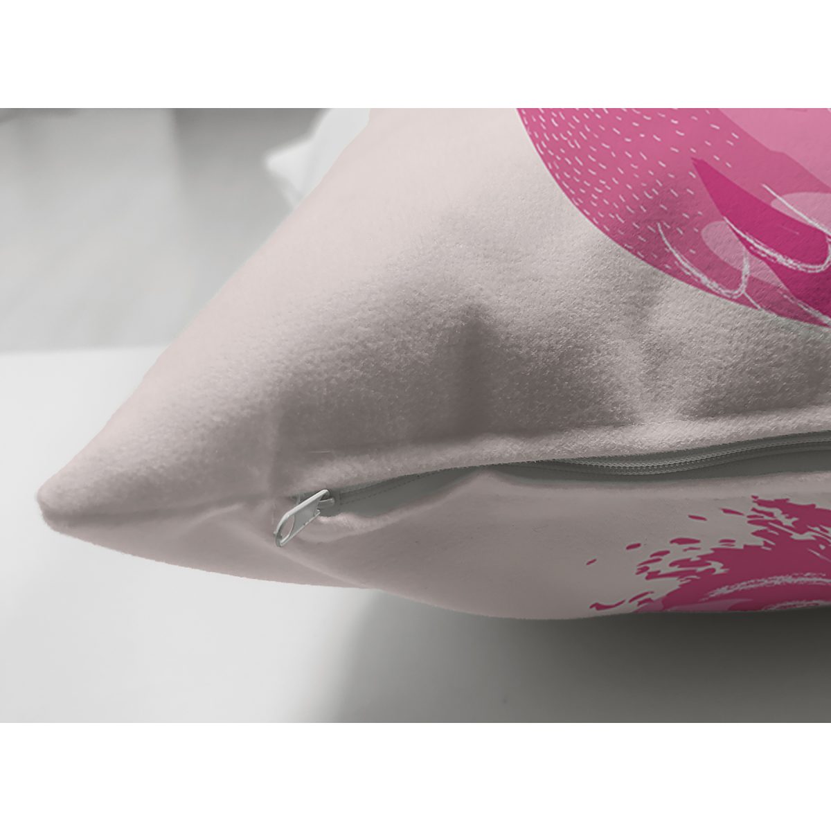 Pembe Flamingo Motifli Dijital Baskılı Süet Yastık Kırlent Kılıfı Realhomes