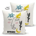 - RealHomes Çift Tarafı Dijital Baskılı Süet Yastık Kırlent Kılıfı - Realhomes Onedraw Soyut Çizimli Dijital Baskılı Süet Yastık Kırlent Kılıfı Realhomes