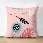 - RealHomes Çift Tarafı Dijital Baskılı Süet Yastık Kırlent Kılıfı - Realhomes Pembe Zemin Onedraw Temalı Dekoratif Süet Yastık Kırlent Kılıfı Realhomes