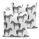 - RealHomes Çift Tarafı Dijital Baskılı Süet Yastık Kırlent Kılıfı - Realhomes Zebra Tasarımlı Dijital Baskılı Süet Yastık Kırlent Kılıfı Realhomes