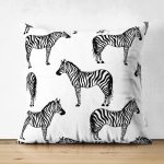 - RealHomes Çift Tarafı Dijital Baskılı Süet Yastık Kırlent Kılıfı - Realhomes Zebra Tasarımlı Dijital Baskılı Süet Yastık Kırlent Kılıfı Realhomes