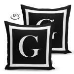 - RealHomes Çift Tarafı Dijital Baskılı Süet Yastık Kırlent Kılıfı - Realhomes Siyah Zemin Beyaz Çerçeveli G Harfi Dijital Baskılı Süet Yastık Kırlent Kılıfı Realhomes