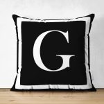 - RealHomes Çift Tarafı Dijital Baskılı Süet Yastık Kırlent Kılıfı - Realhomes Siyah Zemin Beyaz Çerçeveli G Harfi Dijital Baskılı Süet Yastık Kırlent Kılıfı Realhomes