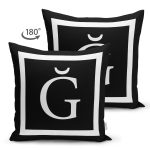 - RealHomes Çift Tarafı Dijital Baskılı Süet Yastık Kırlent Kılıfı - Realhomes Siyah Zemin Beyaz Çerçeveli Ğ Harfi Dijital Baskılı Süet Yastık Kırlent Kılıfı Realhomes