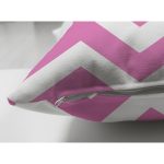 Pembe Zigzag Tasarımlı Dekoratif Süet Yastık Kırlent Kılıfı Realhomes