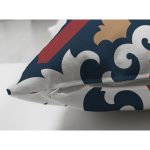 - RealHomes Çift Tarafı Dijital Baskılı Süet Yastık Kırlent Kılıfı - Realhomes Lacivert Bordo Damask Motifli Modern Süet Yastık Kırlent Kılıfı Realhomes