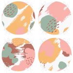 - RealHomes Yuvarlak Fermuarlı Sandalye Minderi - Realhomes 4'lü Modern Yağlı Boya Baskılı Yuvarlak Fermuarlı Sandalye Minderi Seti Realhomes