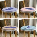 4'lü Soyut Sevimli Hayvan Baskılı Yuvarlak Fermuarlı Sandalye Minderi Seti Realhomes