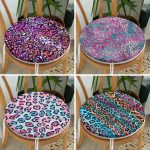 - RealHomes Yuvarlak Fermuarlı Sandalye Minderi - Realhomes  4'lü Renkli Leopar Desenli Yuvarlak Fermuarlı Sandalye Minderi Seti Realhomes