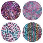 - RealHomes Yuvarlak Fermuarlı Sandalye Minderi - Realhomes  4'lü Renkli Leopar Desenli Yuvarlak Fermuarlı Sandalye Minderi Seti Realhomes