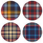 4'lü Ekose Özel Tasarım Yuvarlak Fermuarlı Sandalye Minderi Seti Realhomes