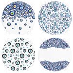 - RealHomes Yuvarlak Fermuarlı Sandalye Minderi - Realhomes 4'lü Nazar Boncuk Desenli Yuvarlak Fermuarlı Sandalye Minderi Seti Realhomes