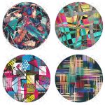 - RealHomes Yuvarlak Fermuarlı Sandalye Minderi - Realhomes 4'lü Geometrik Şekil Desenli Modern Yuvarlak Fermuarlı Sandalye Minderi Seti Realhomes