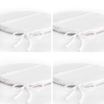 4'lü Pembe Beyaz Çizgili Konsept Desenli Yuvarlak Fermuarlı Sandalye Minderi Seti Realhomes