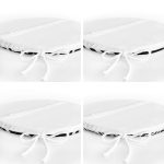 4'lü Flamingo ve Siyah Beyaz Geometrik Desenli Yuvarlak Fermuarlı Sandalye Minderi Seti Realhomes