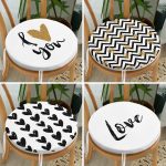 4'lü I Love You  Yuvarlak Fermuarlı Sandalye Minderi Seti Realhomes