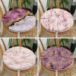 4'lü Renkli Mermer Yuvarlak Fermuarlı Sandalye Minderi Seti Realhomes