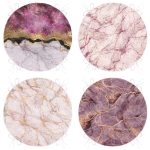 4'lü Renkli Mermer Yuvarlak Fermuarlı Sandalye Minderi Seti Realhomes