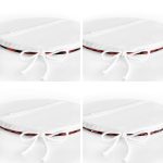 4'lü Ekose Zeminli Yılbaşı Desenli Yuvarlak Fermuarlı Sandalye Minderi Seti Realhomes