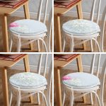 - RealHomes Yuvarlak Fermuarlı Sandalye Minderi - Realhomes 4'lü Papatya Tasarımlı Modern Yuvarlak Fermuarlı Sandalye Minderi Seti Realhomes