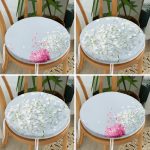 - RealHomes Yuvarlak Fermuarlı Sandalye Minderi - Realhomes 4'lü Papatya Tasarımlı Modern Yuvarlak Fermuarlı Sandalye Minderi Seti Realhomes