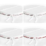 4'lü Kırmızı Beyaz Yılbaşı Geyik ve Kar Taneleri Yuvarlak Fermuarlı Sandalye Minderi Seti Realhomes