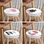 - RealHomes Yuvarlak Fermuarlı Sandalye Minderi - Realhomes  4'lü Parfüm Desenli Yuvarlak Fermuarlı Sandalye Minderi Seti Realhomes